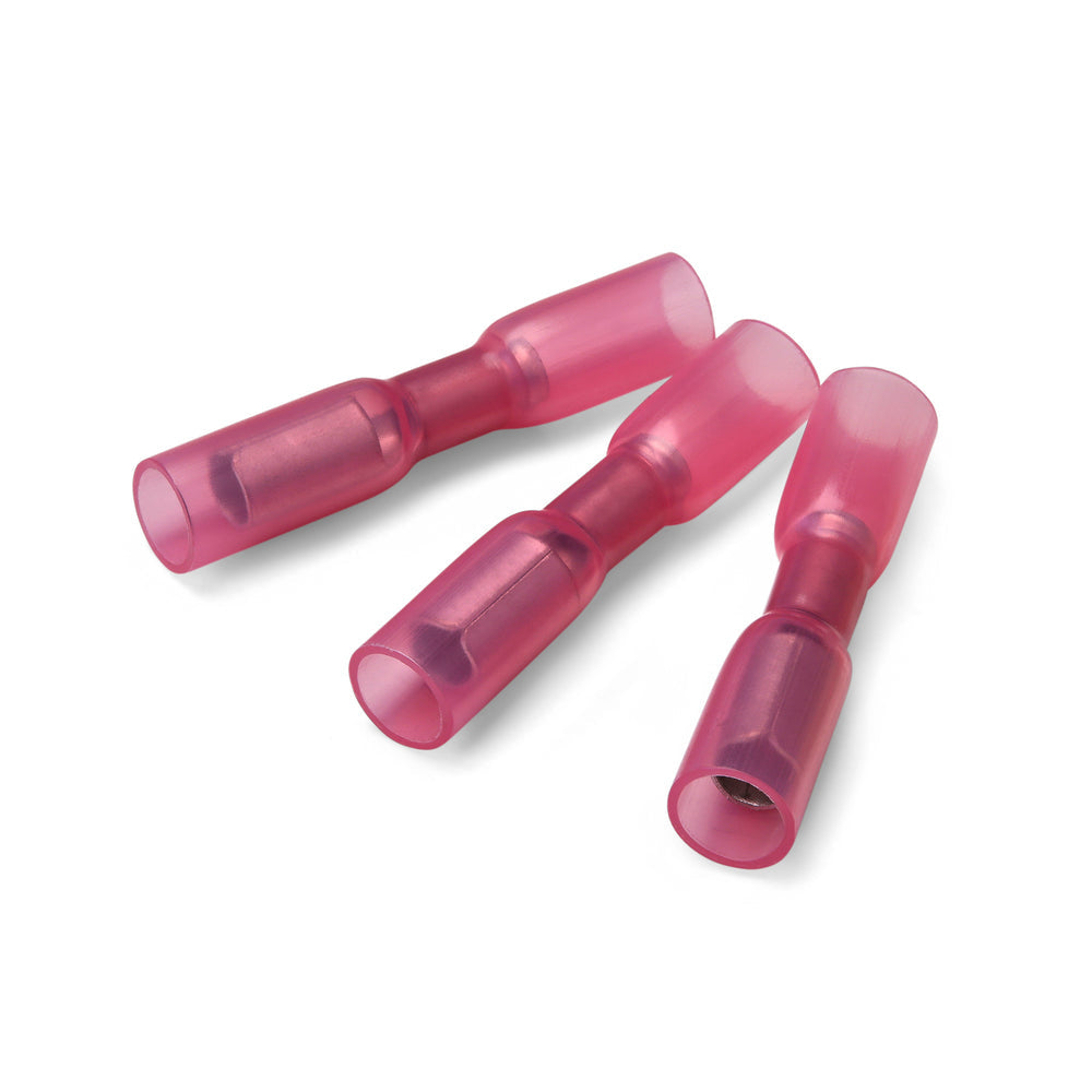 4mm Red Heat Shrink Female Bullet Terminal - Pack of 100