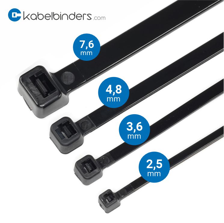 Assorted Cable Ties - Black - Various Sizes - 400pcs