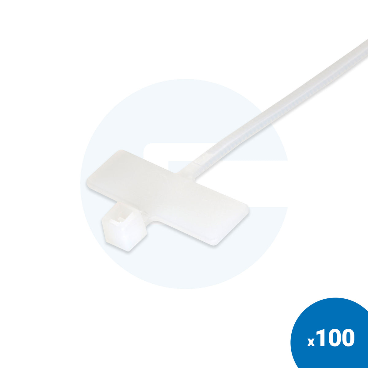 Vita bundband med flaggor - 100 x 2,5 mm - 100 st.