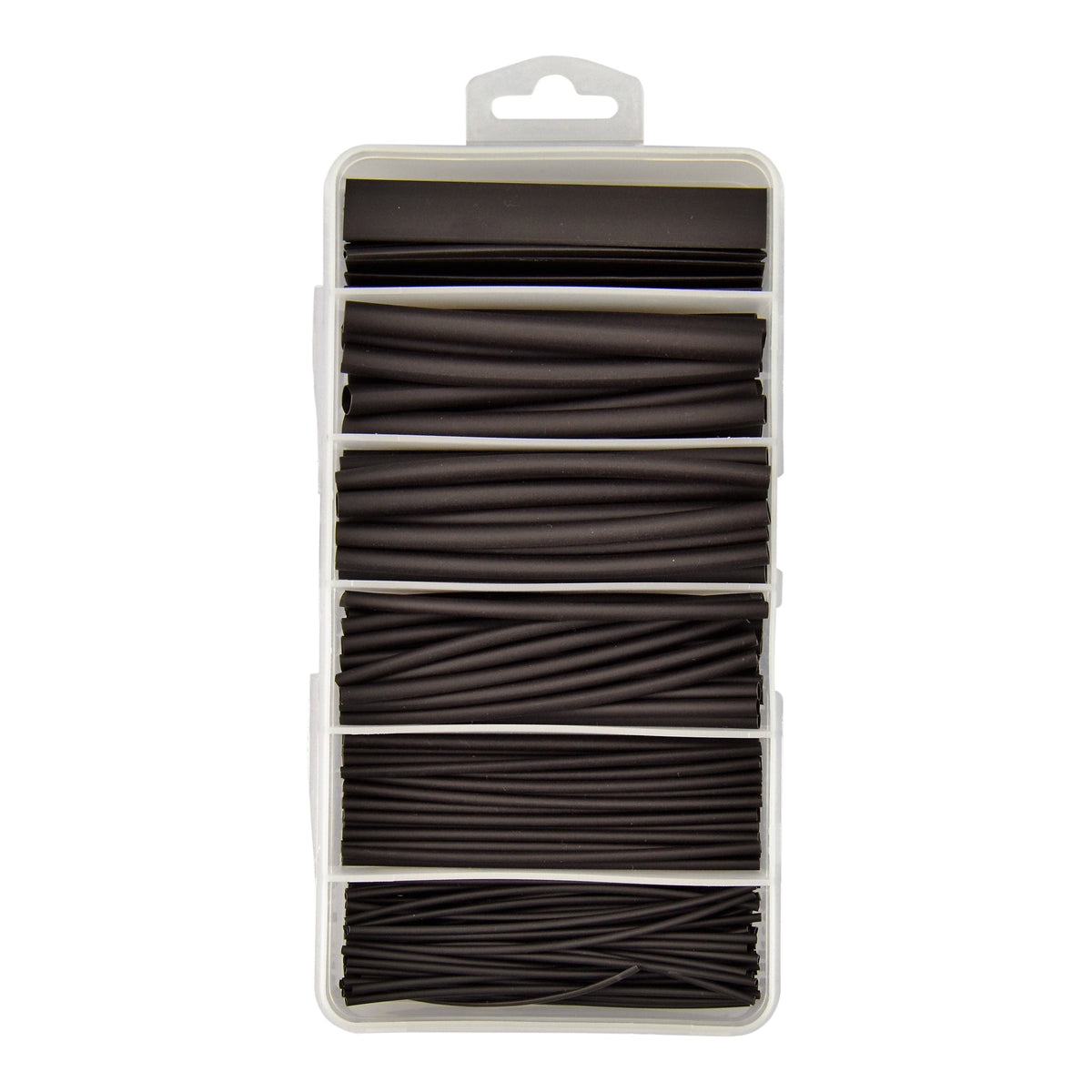 2:1 Black Heat Shrink Tubing Assortment - 170 Pcs Total
