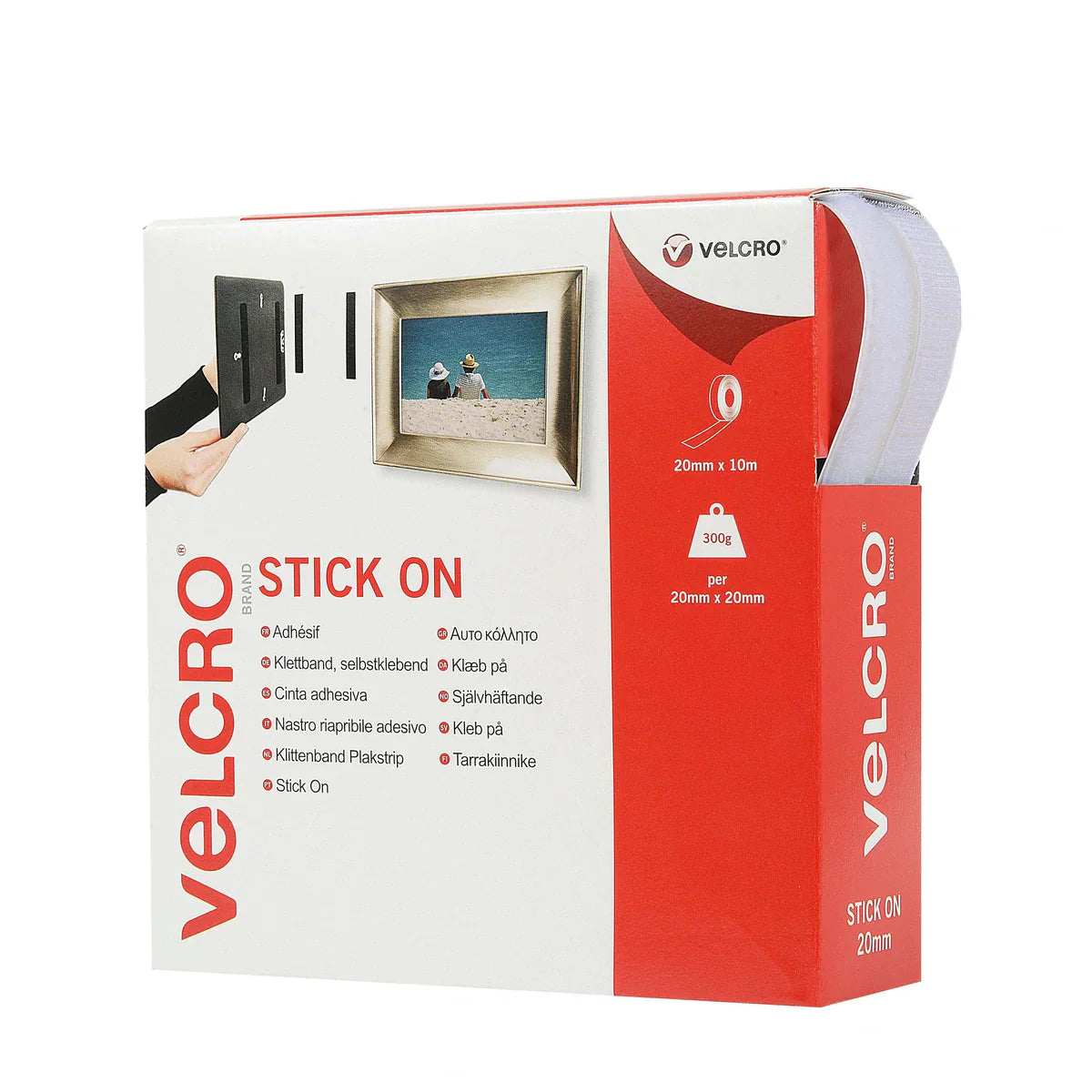 VELCRO® Stick On Tape - 20 mm (2,5 m or 10 m Roll)