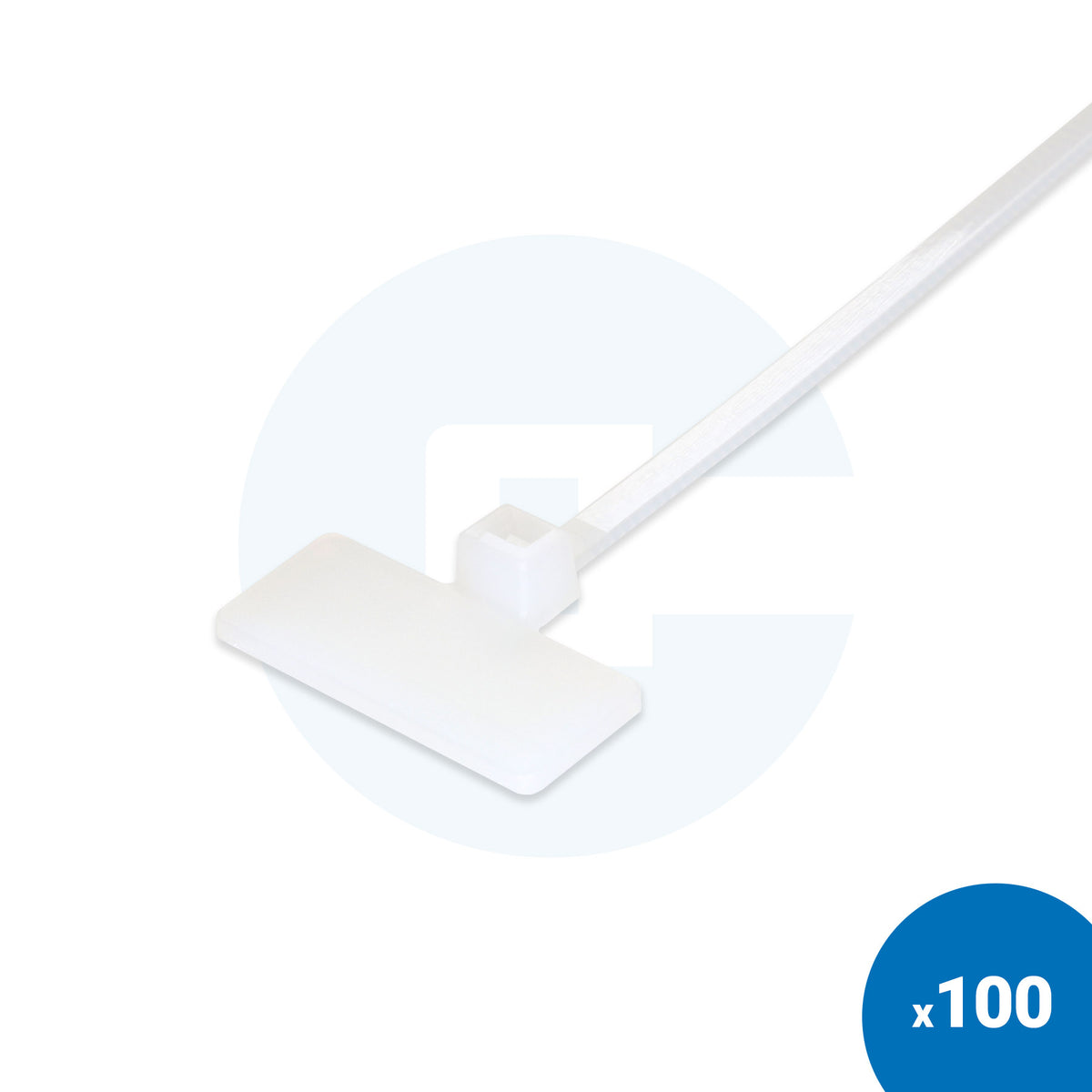 Valkoiset merkintänippusiteet - 110 x 2,5 mm - 100 kpl